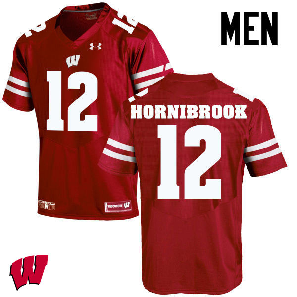 Wisconsin Badgers Men's #12 Alex Hornibrook NCAA Under Armour Authentic Red College Stitched Football Jersey CI40U24DO